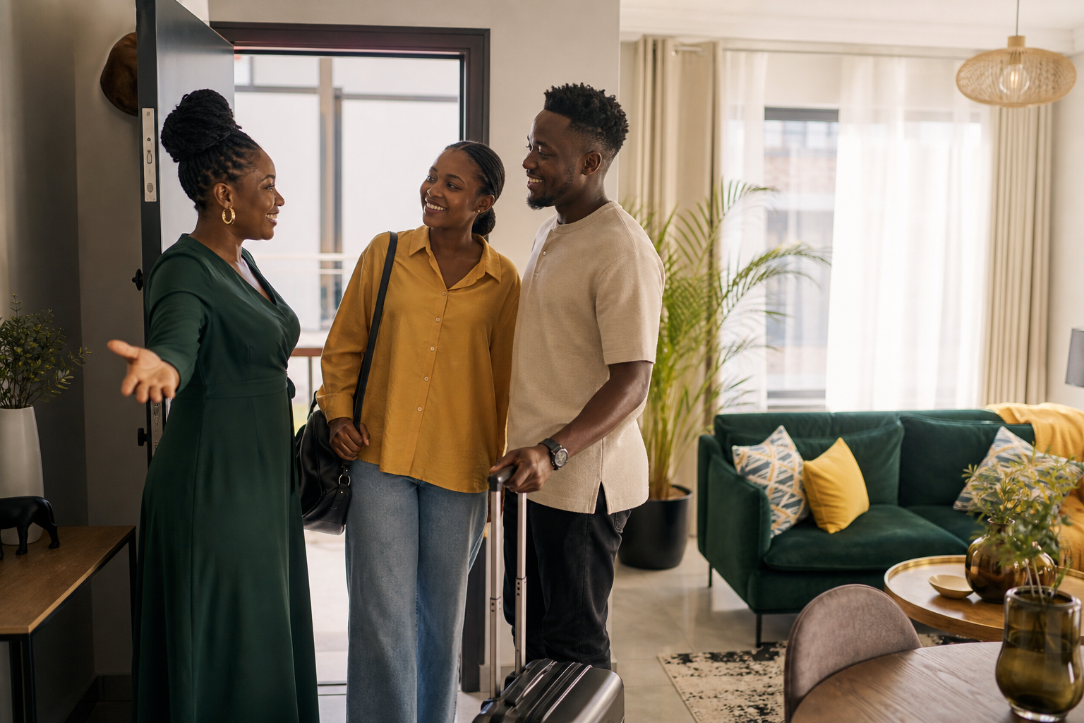 A Kamkejani host welcoming guests into a bright Kenyan stay